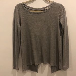 Ribbed open cross back long sleeve